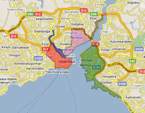 Overview map of Istanbul's
